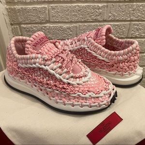 Valentino Garavani Crochet Knotted Macrame Fashion Sneakers